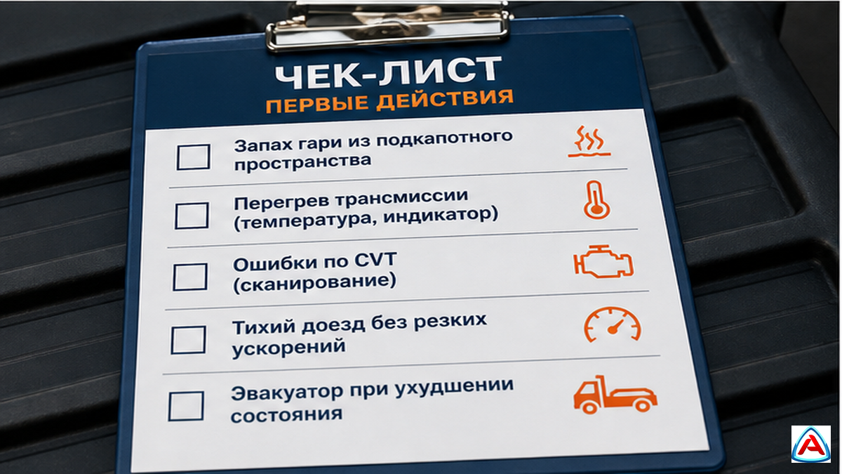 Чеклист до поездки при пинках вариатора Nissan