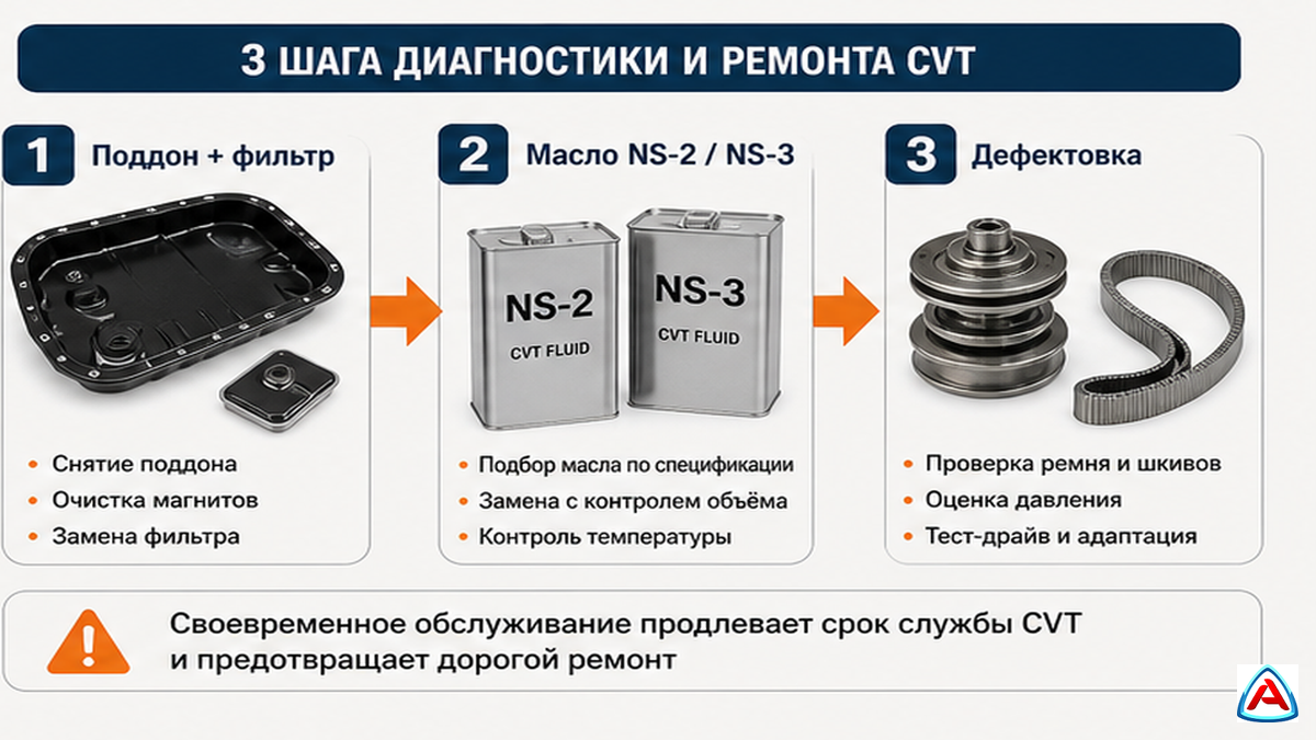 Схема: замена масла вариатора или дефектовка